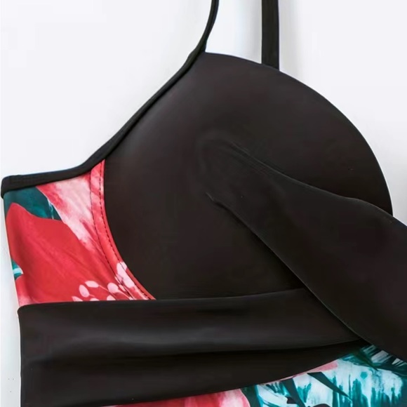 Boho tropical floral print one piece swimsuit - Picture 16 of 16